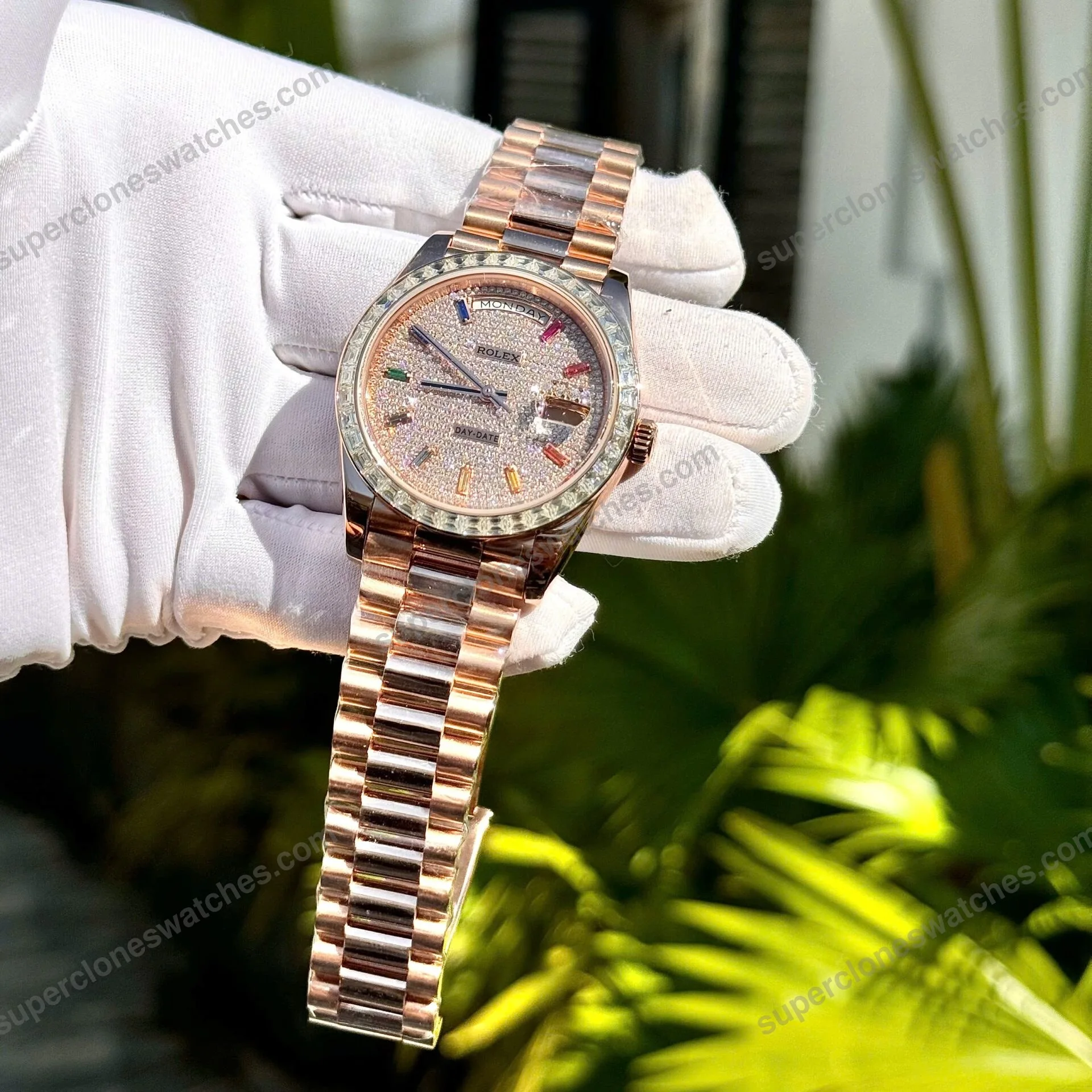 Super-Clone-Rolex-Day-Date-Diamond-Paved-Dial-128395tbr-0008-36-mm-6