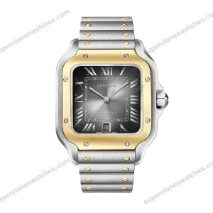 Super-Clone-Cartier-Santos-De-Cartier-CRW2SA0030-Demi-Yellow-Gold-1