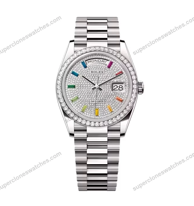 Super-Clone-Rolex-Day-Date-Diamond-Paved-Dial-128349rbr-0006-36-mm-1
