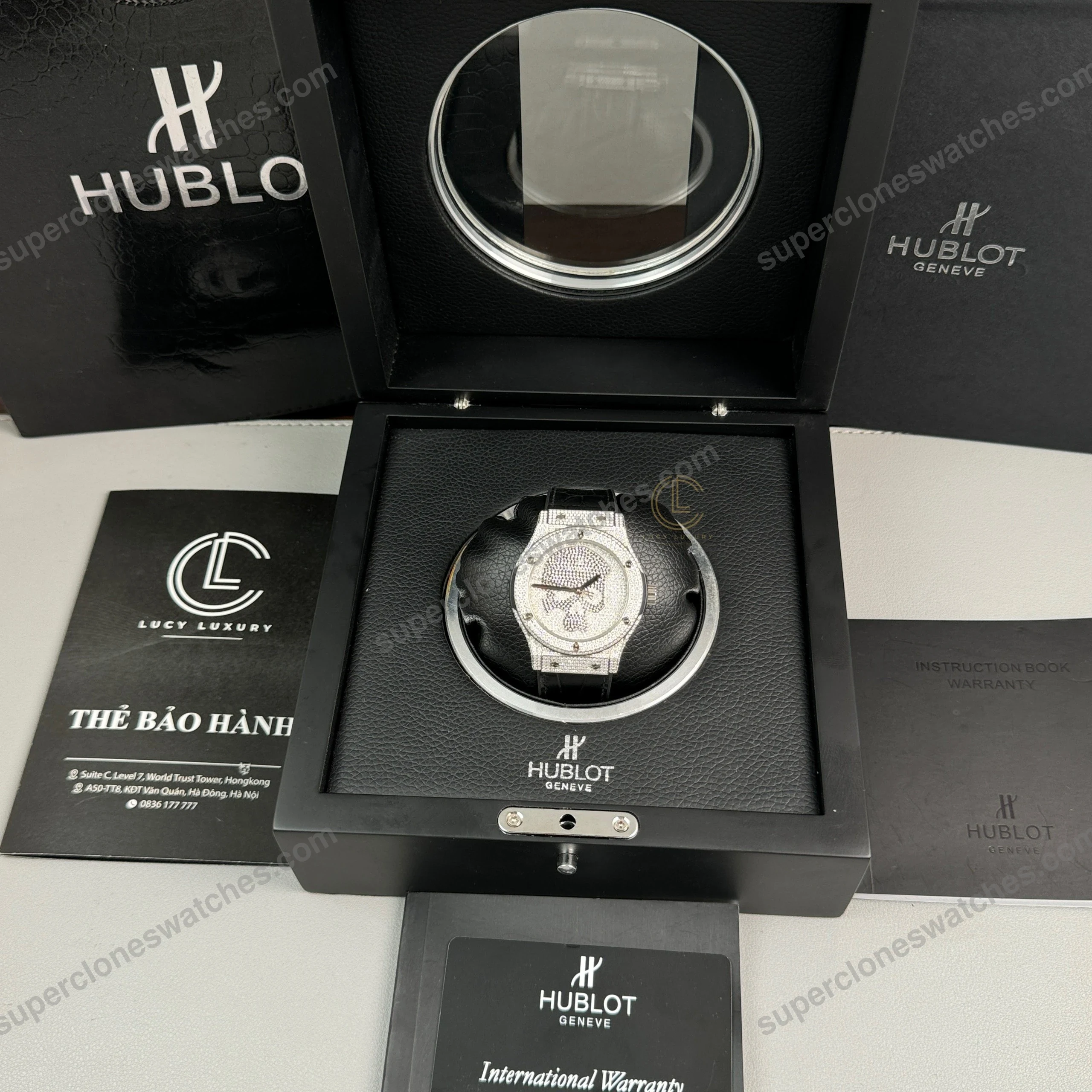 Super-Clone-Hublot-Classic-Fusion-SKULL-Full-Diamonds-Moissanite-Pave-42mm-Black-9