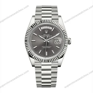 Super-Clone-Rolex-Day-Date-Grey-Stick-Tapestry-Dial-228239-0002-40-mm-1