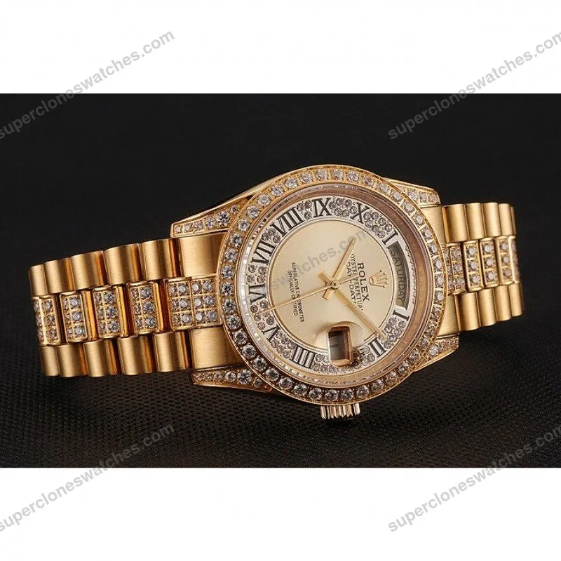 Super-Clone-Rolex-Day-Date-Gold-Dial-1453954-37-mm-4