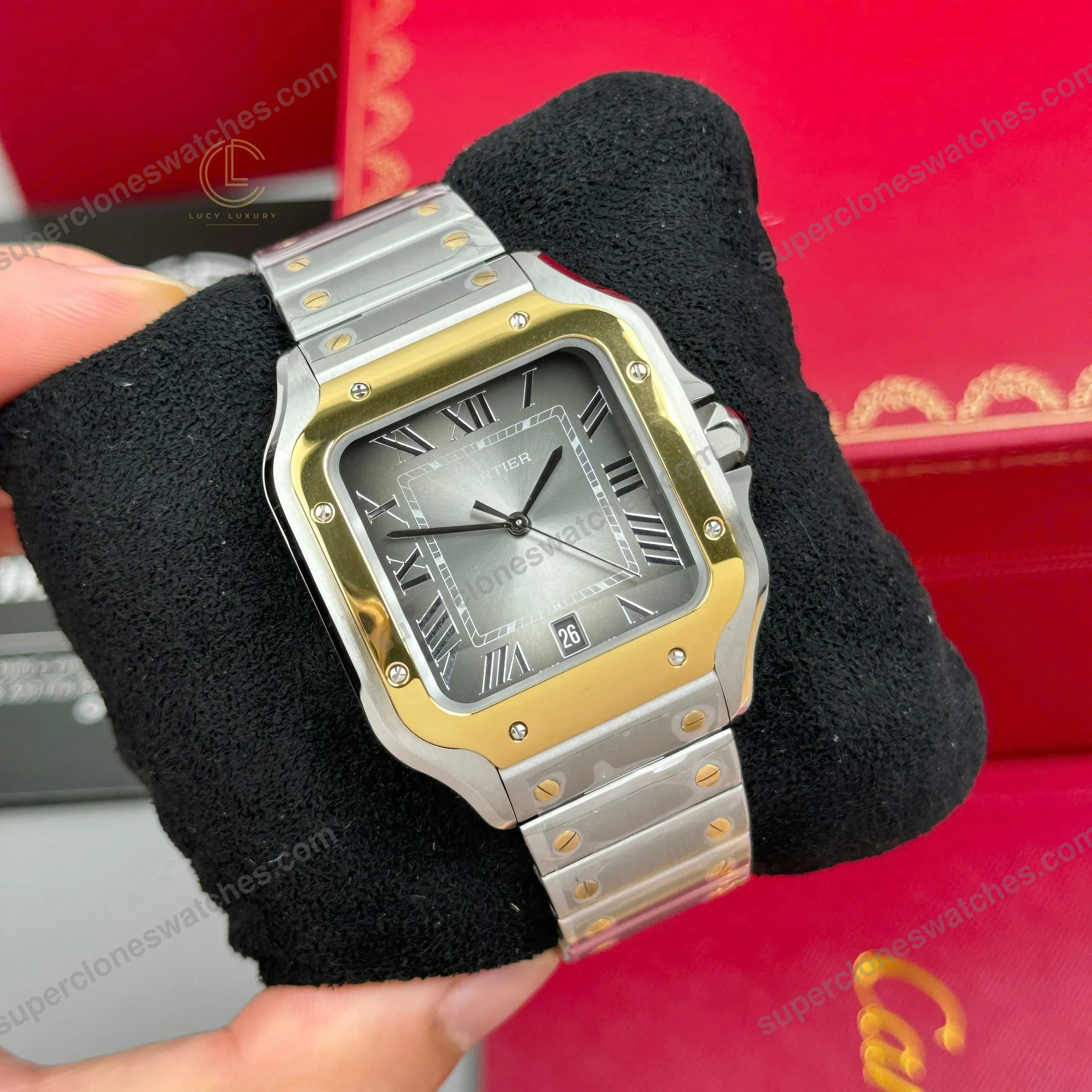 Super-Clone-Cartier-Santos-De-Cartier-CRW2SA0030-Demi-Yellow-Gold-4