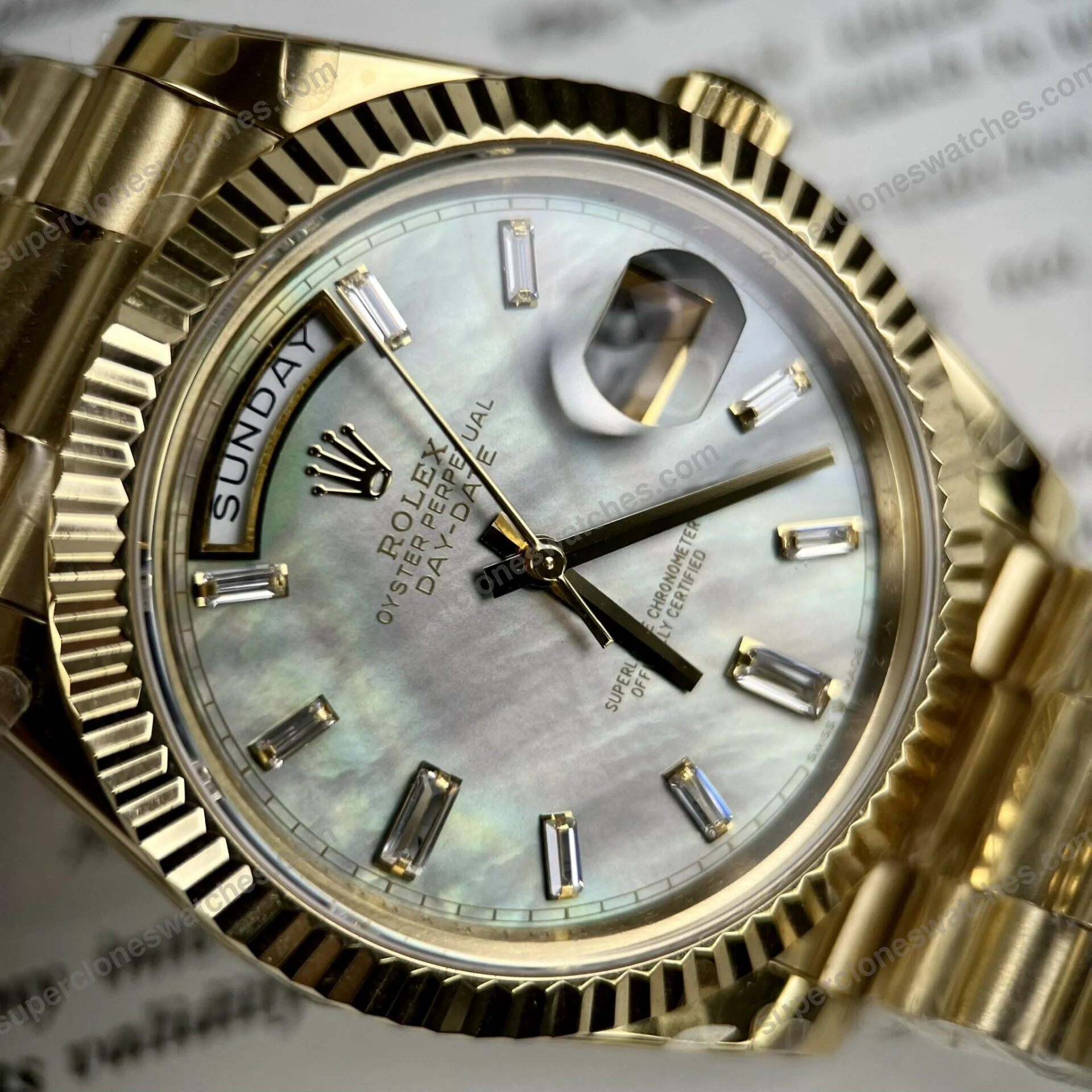 Super-Clone-Rolex-Day-Date-White-Mother-of-Pearl-Diamond-Dial-128238-0123-36-mm-5