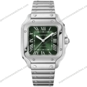 Super-Clone-Cartier-Santos-De-Cartier-Medium-Green-WSSA0061-35.5mm-1