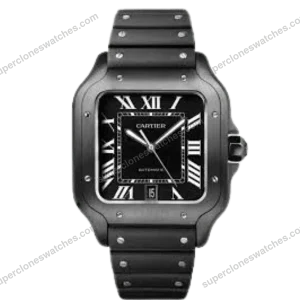Super-Clone-Cartier-Santos-De-Cartier-CRWSSA0039-39.8mm-Ceramic-8211-1