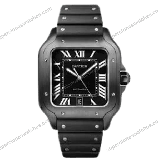 Super-Clone-Cartier-Santos-De-Cartier-CRWSSA0039-39.8mm-Ceramic-8211-1