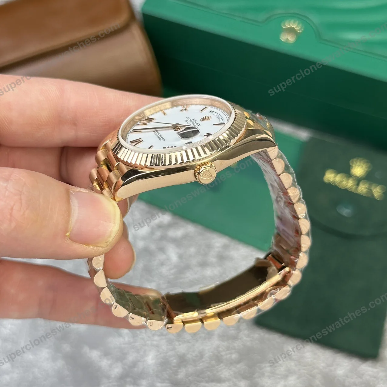 Super-Clone-Rolex-Day-Date-White-Dial-228238-0042-40-mm-5