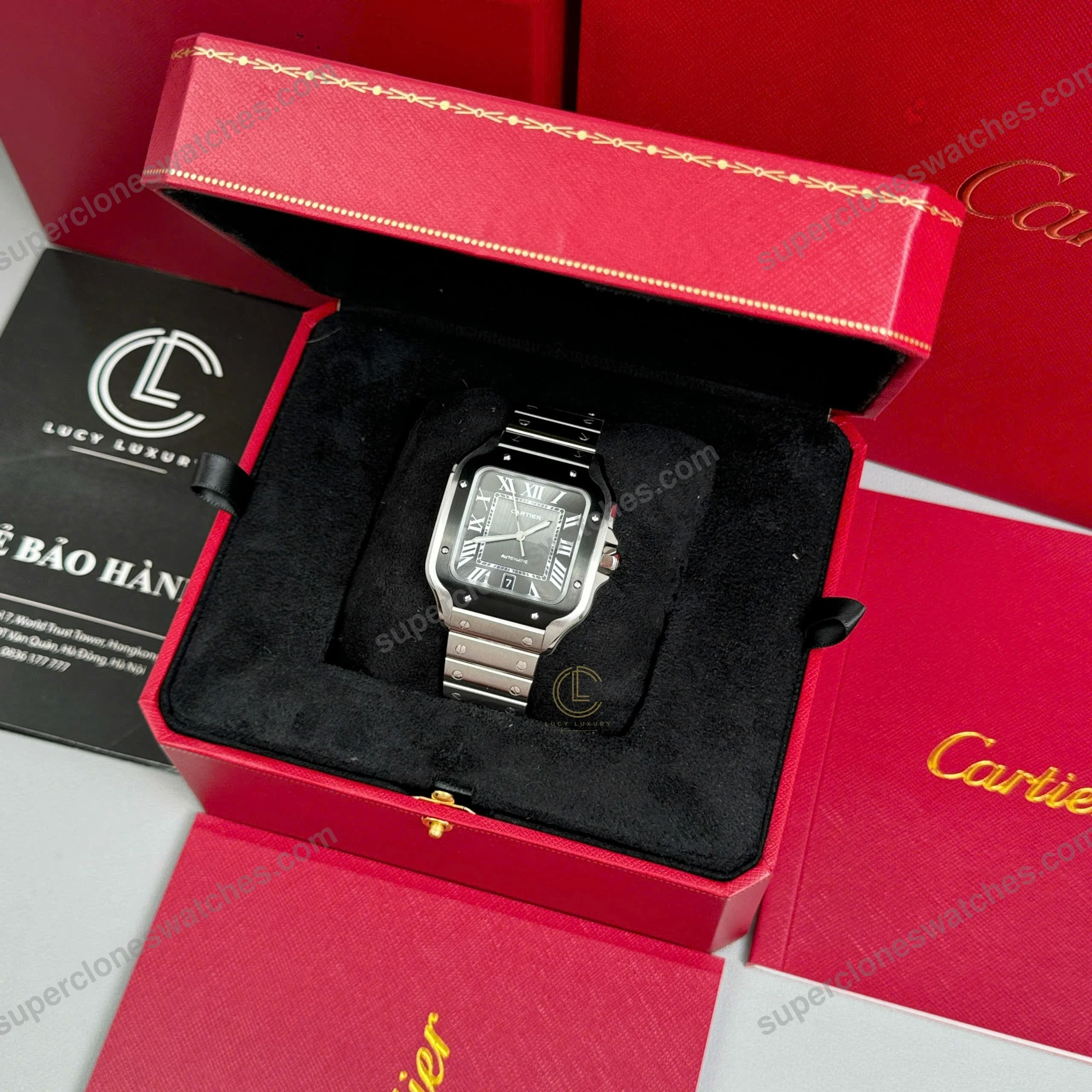 Super-Clone-Cartier-Santos-De-Cartier-Ceramic-CRWSSA0037-39.8mm-Miyota.9015-8