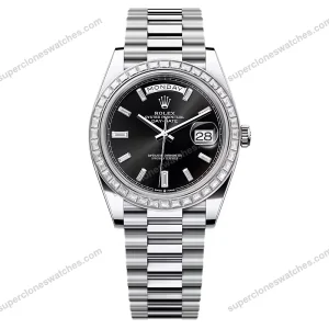 Super-Clone-Rolex-Day-Date-Bright-Black-Diamond-Dial-228396tbr-0012-40-mm-1