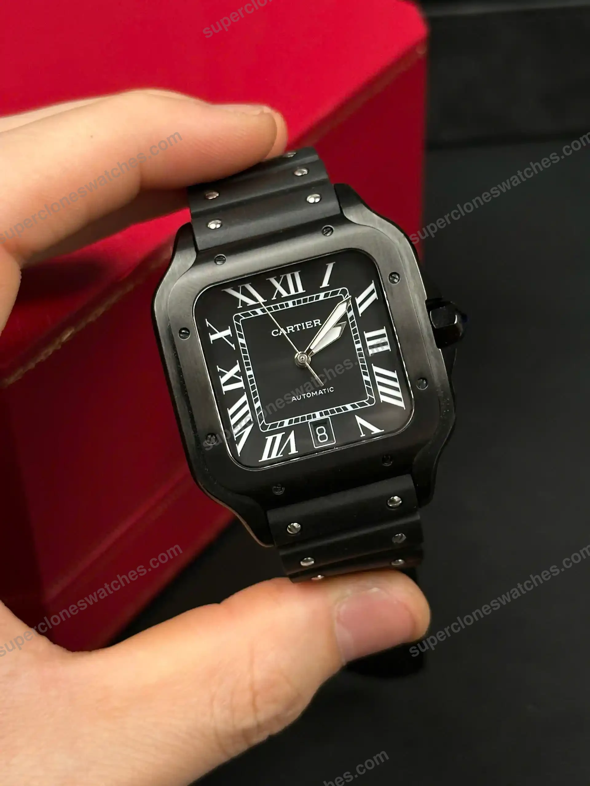 Super-Clone-Cartier-Santos-De-Cartier-CRWSSA0039-39.8mm-Ceramic-8211-3