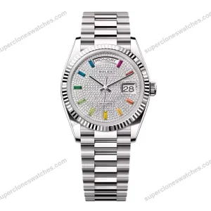 Super-Clone-Rolex-Day-Date-Diamond-Paved-Dial-128239-0019-36-mm-1
