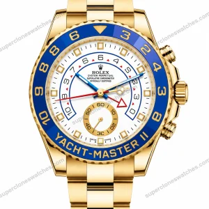 Reduced-Rolex-Yacht-Master-II-Yellow-Gold-Blue-Bezel-Oyster-Bracelet