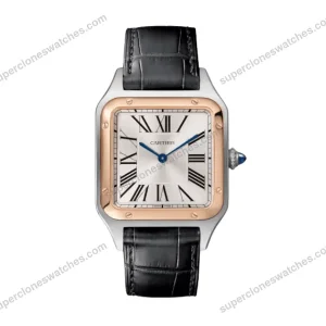 Super-Clone-Cartier-Santos-Dumont-43.5mm-W2SA0011-43.5mm-x-31.4mm-Demi-Rose-Gold-1