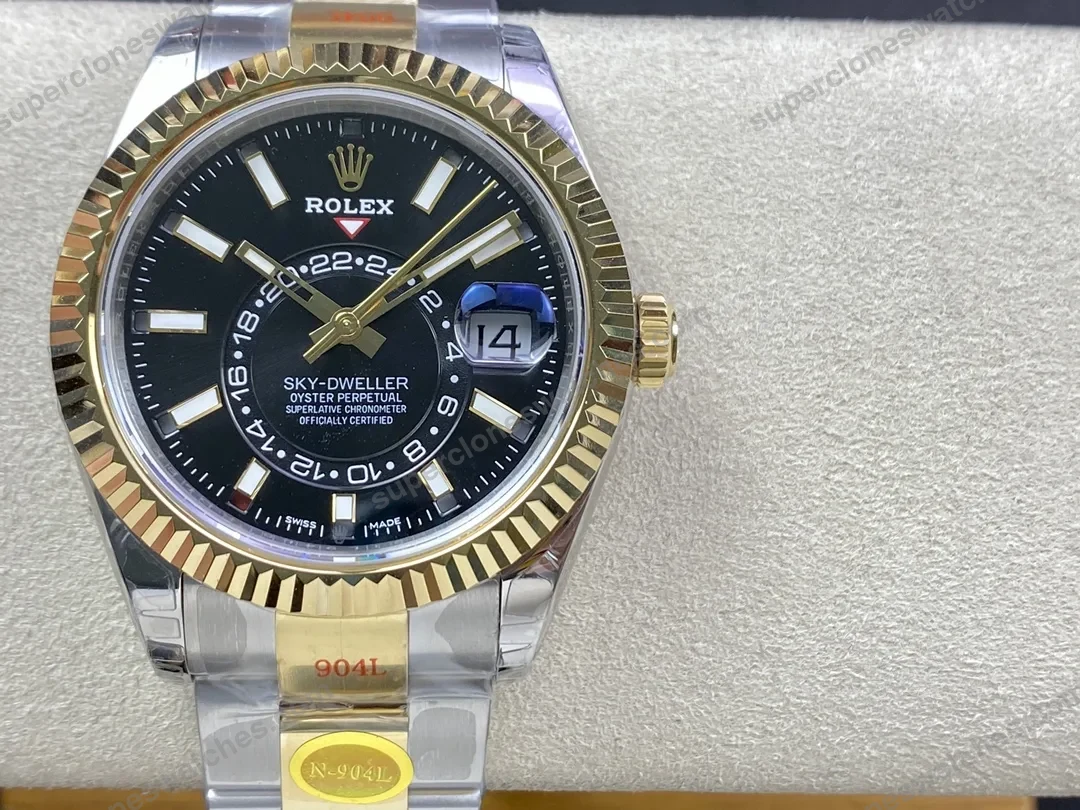 super-clone-rolex-sky-dweller-bright-black-dial-336933-oyster-view-2