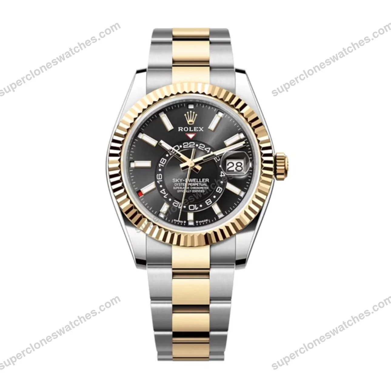 Super-Clone-Rolex-Sky-Dweller-Bright-black-Dial-336933-Oyster-1