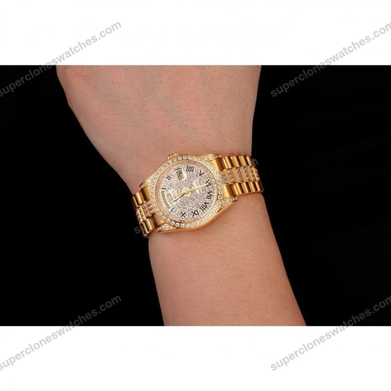 Super-Clone-Rolex-Day-Date-Gold-Dial-1453956-37-mm-9