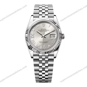 Super-Clone-Rolex-Datejust-Silver-Roman-Diamond-Dial-126234-0029-36-mm-1