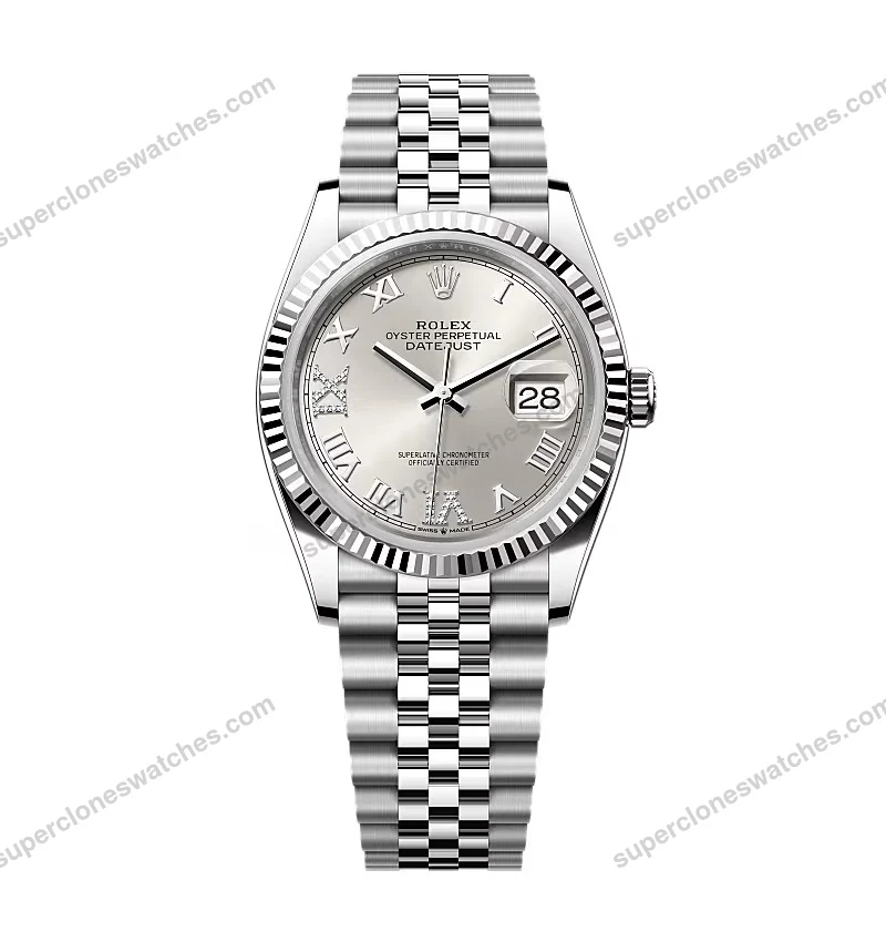 Super-Clone-Rolex-Datejust-Silver-Roman-Diamond-Dial-126234-0029-36-mm-1