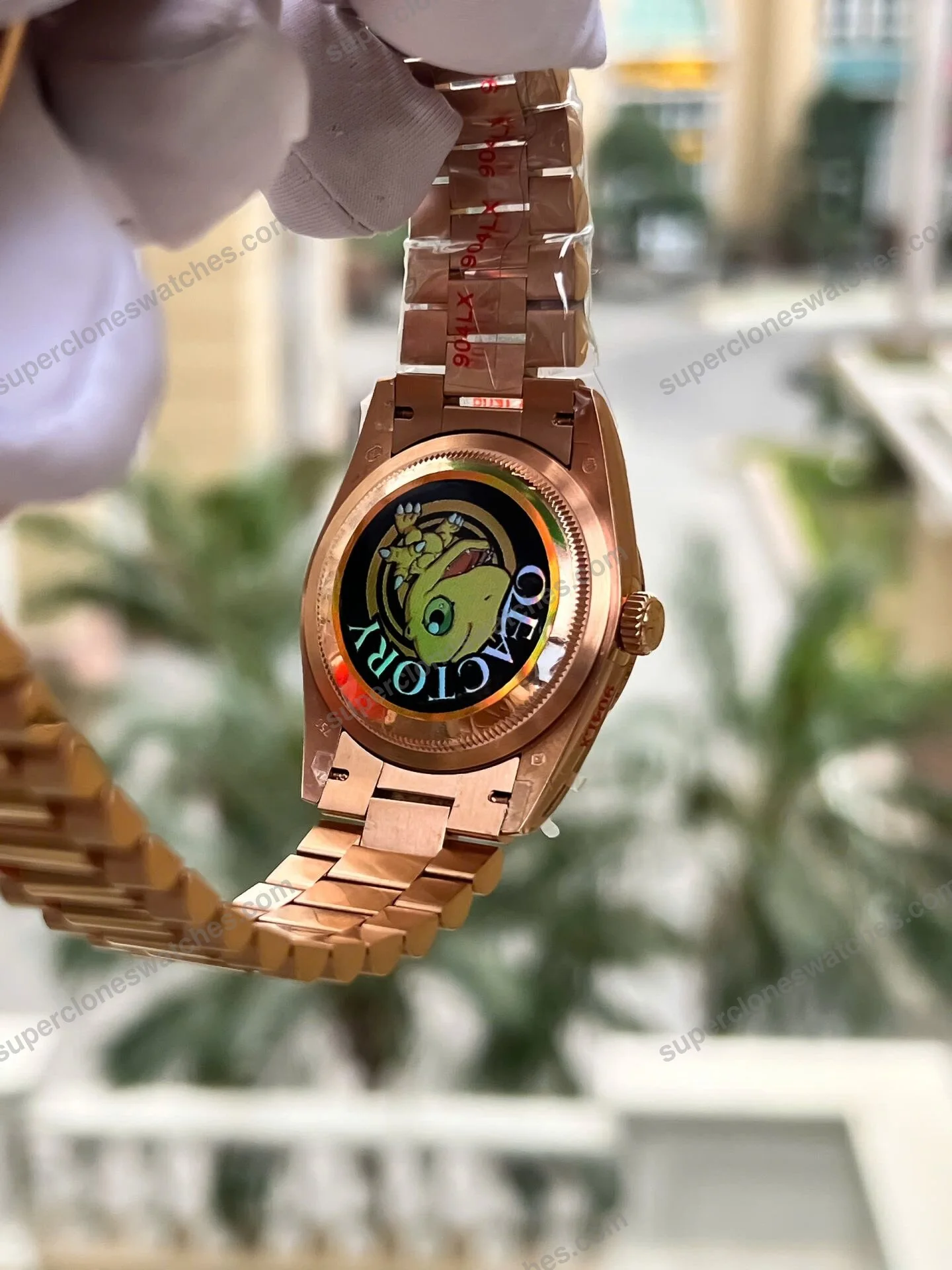 Super-Clone-Rolex-Day-Date-Blue-Green-Diamond-Dial-128235-0085-36-mm-9