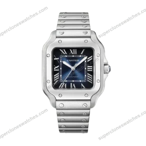 Super-Clone-Cartier-Santos-De-Cartier-Medium-Blue-WSSA0063-35.5mm-8211-1