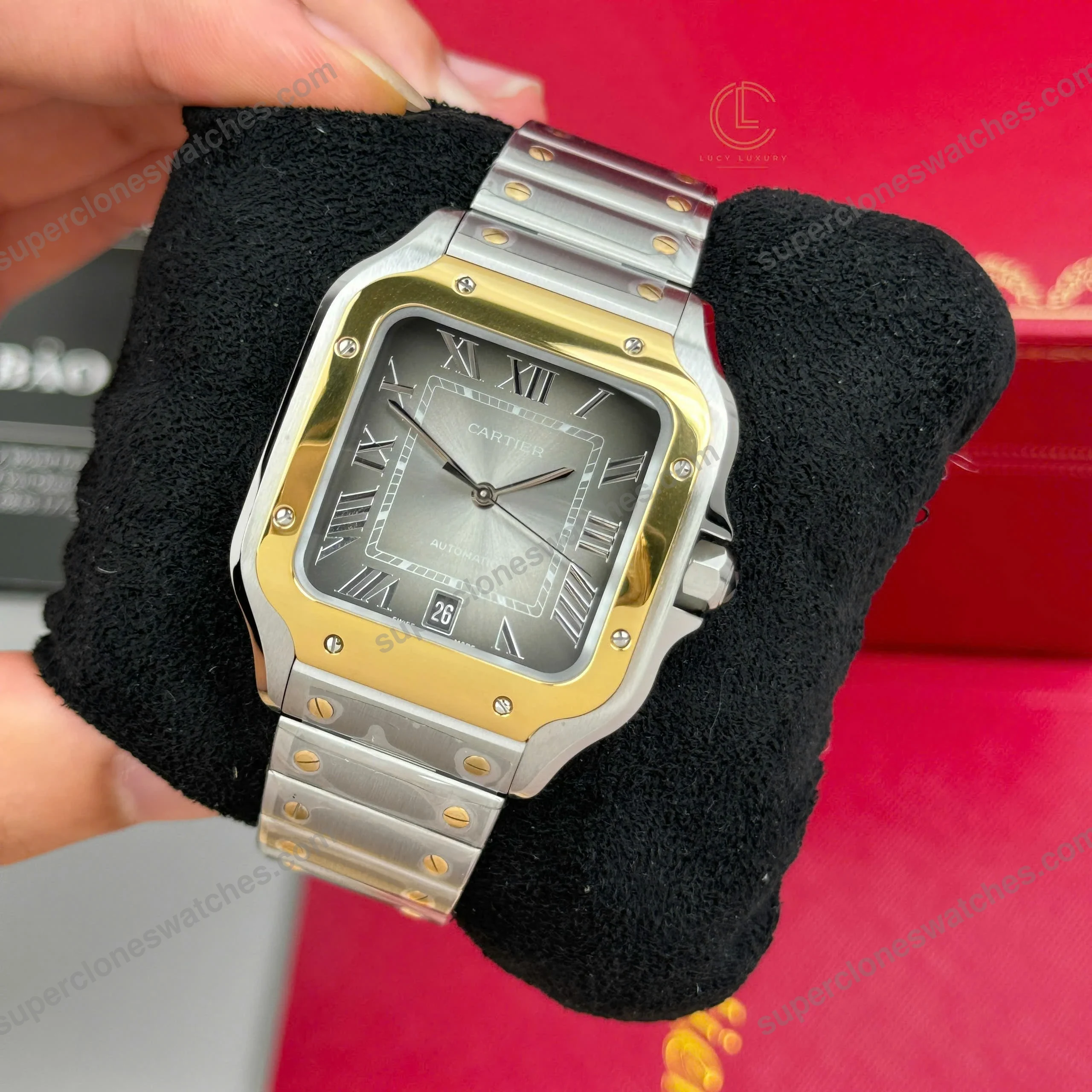 Super-Clone-Cartier-Santos-De-Cartier-CRW2SA0030-Demi-Yellow-Gold-3