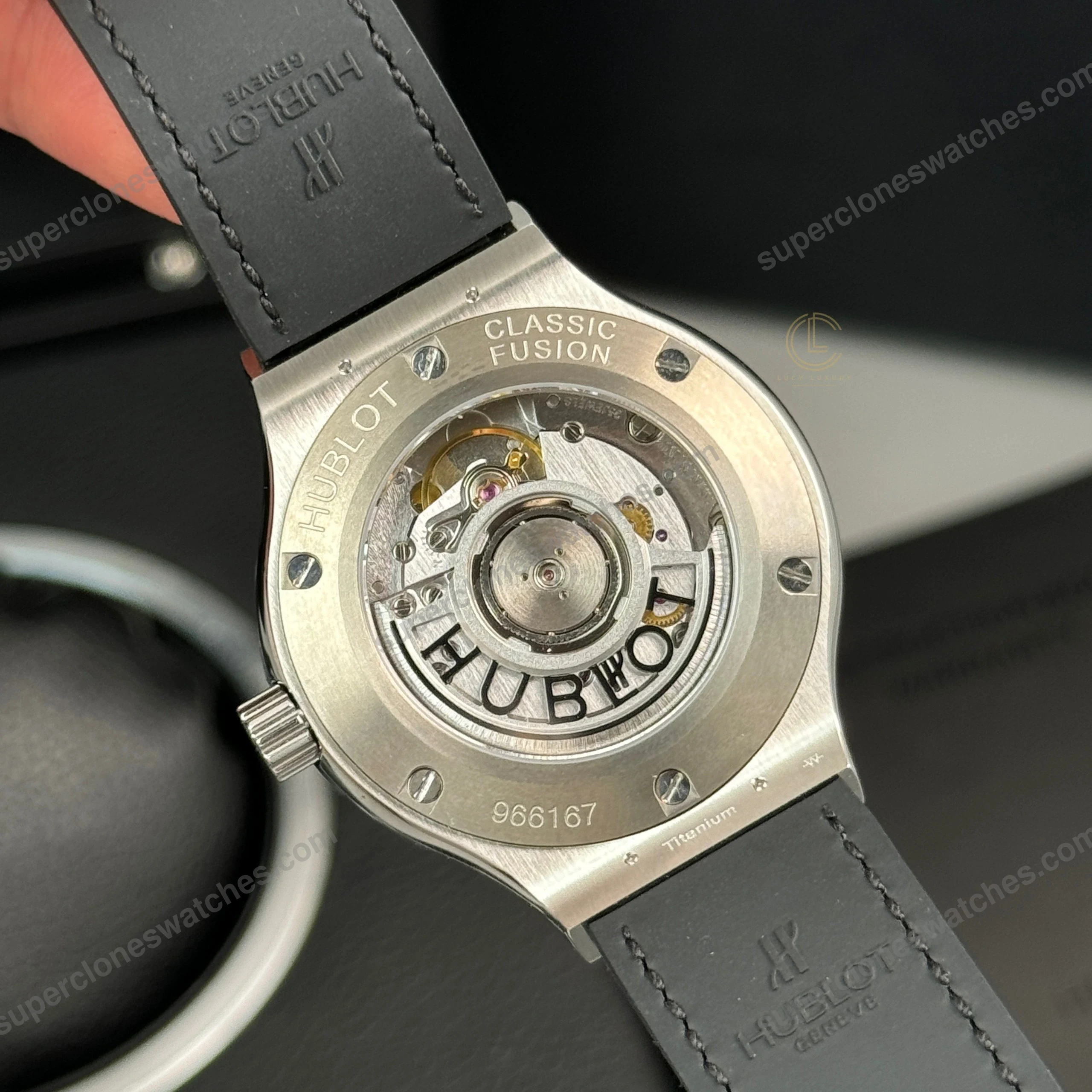 Super-Clone-Hublot-Classic-Fusion-Titanium-38mm-Gray-Dial-Unisex-Size-6