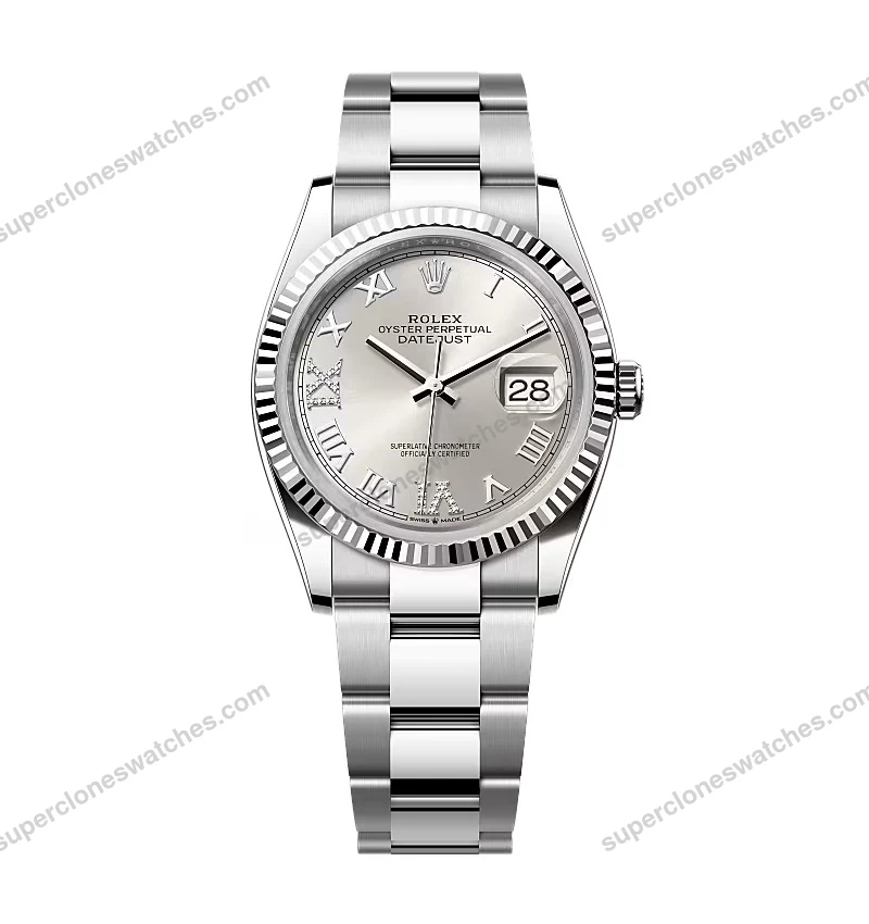 Super-Clone-Rolex-Datejust-Silver-Roman-Diamond-Dial-126234-0030-36-mm-1