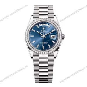 Super-Clone-Rolex-Day-Date-Bright-Blue-Diamond-Dial-128349rbr-0051-36-mm-1