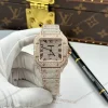 Super-Clone-Cartier-Santos-de-Cartie-Larger-Full-Diamond-Rose-Gold-39.8mm-–-Ha-1
