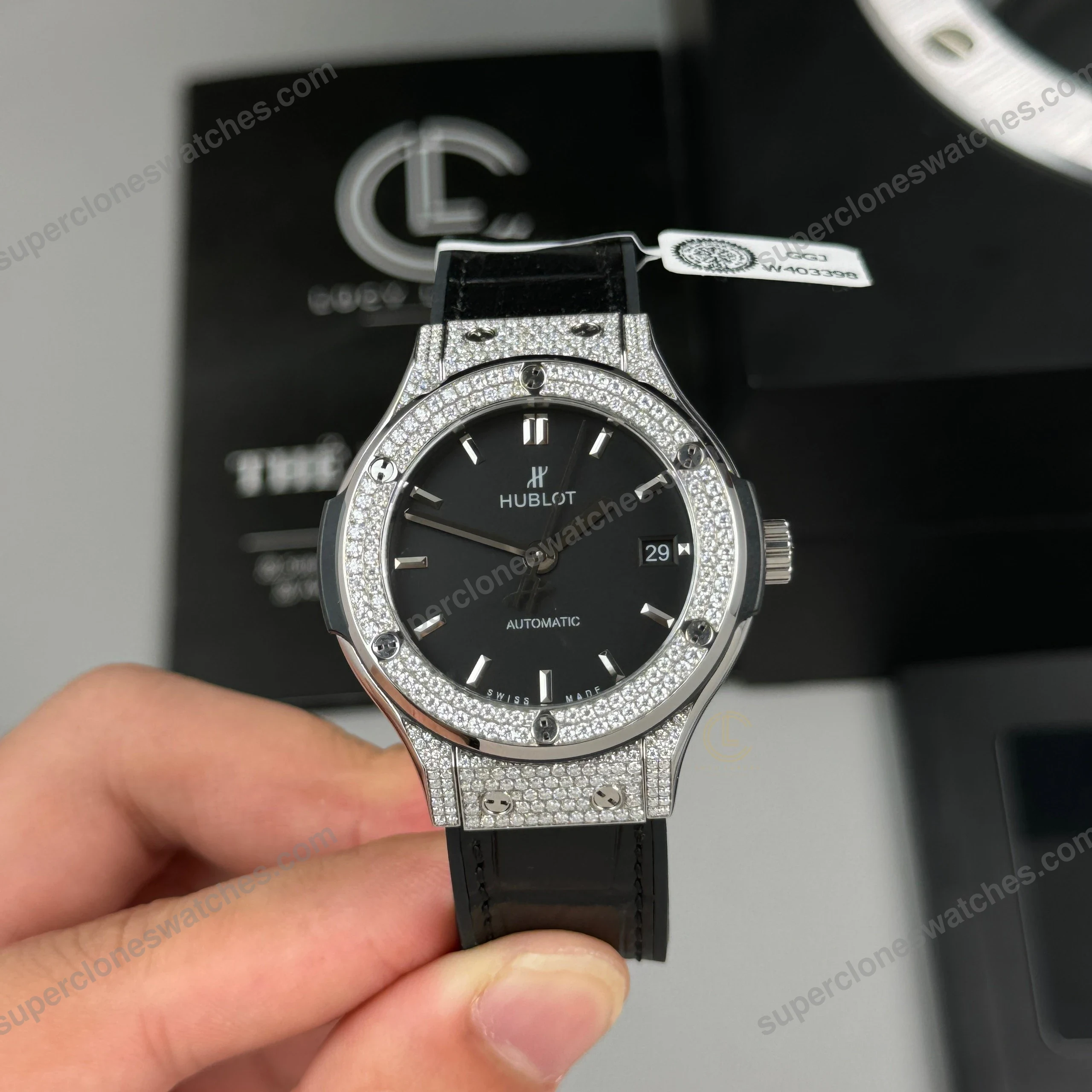 Super-Clone-Hublot-Classic-Fusion-Diamonds-Moissanite-Pave-38mm-Black-Dial-–-H-2