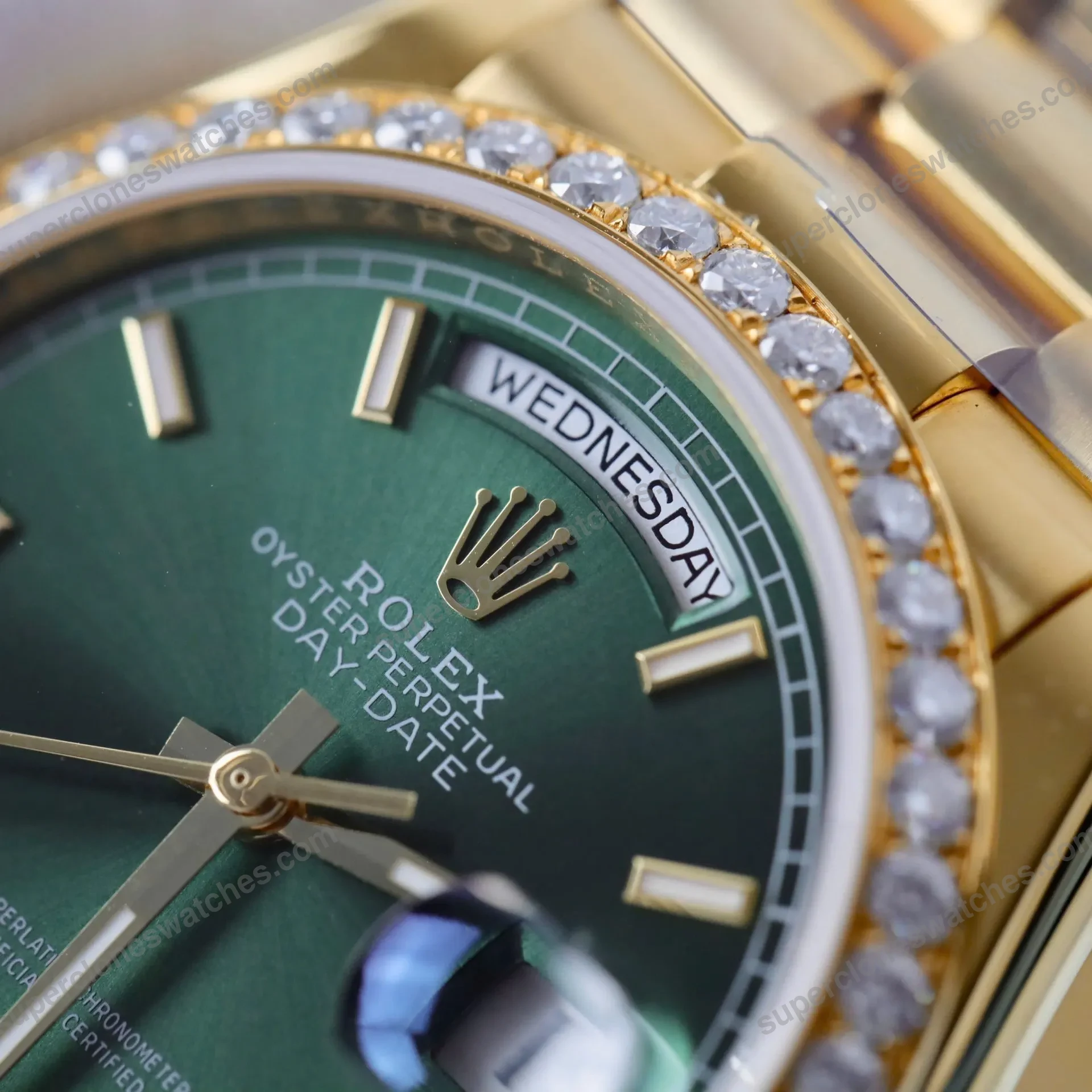 Super-Clone-Rolex-Day-Date-Bright-Green-Diamond-Dial-128398tbr-0035-36-mm-6