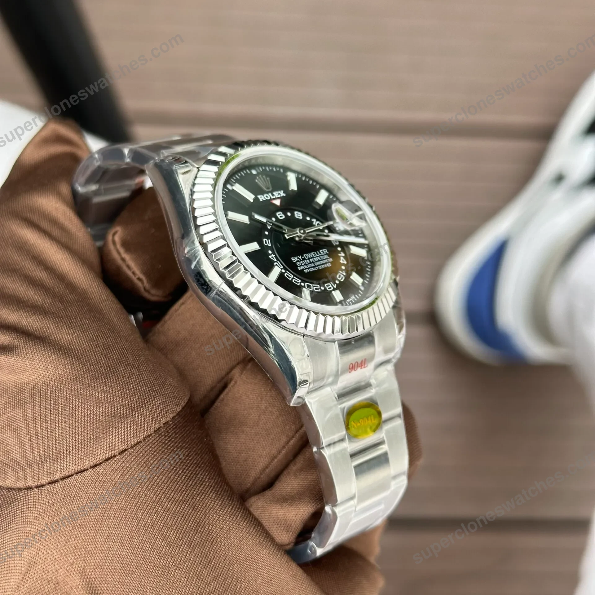 Super-Clone-Rolex-Sky-Dweller-Bright-black-Dial-336934-Oyster-5
