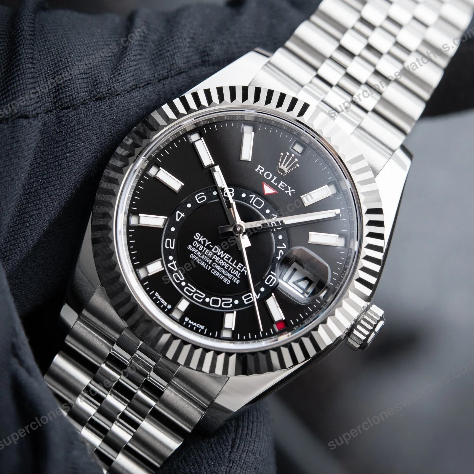 Super-Clone-Rolex-Sky-Dweller-Bright-black-Dial-336934-Jubilee-6
