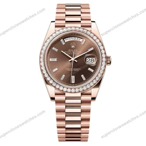 Super-Clone-Rolex-Day-Date-Chocolate-Diamond-Dial-228345rbr-0006-40-mm-1