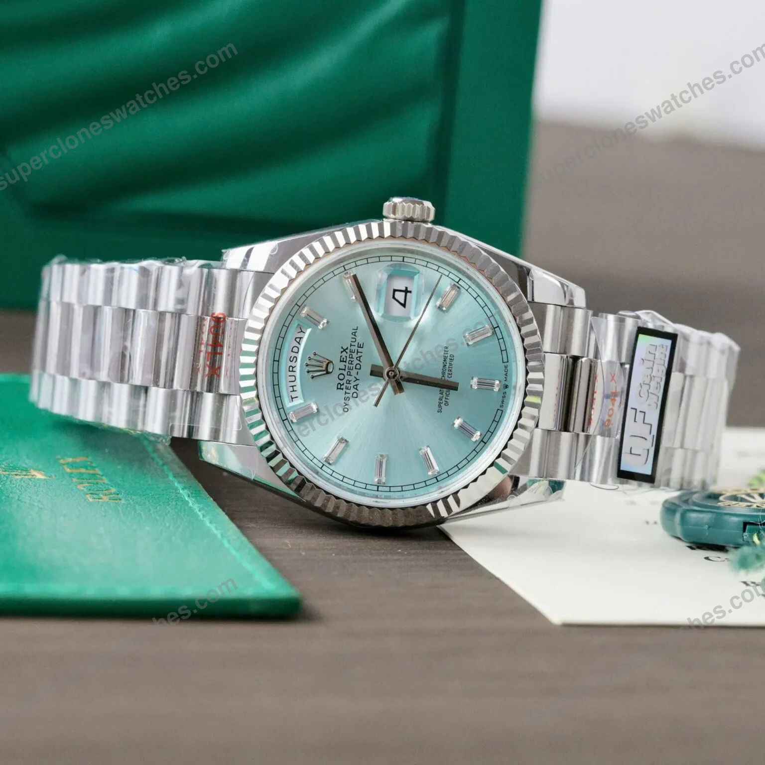 Super-Clone-Rolex-Day-Date-Ice-Blue-Diamond-Dial-128236-0009-36-mm-4
