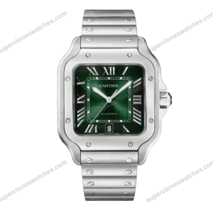 Super-Clone-Cartier-Santos-De-Cartier-Green-Dial-Large-WSSA0062-39.8mm-1
