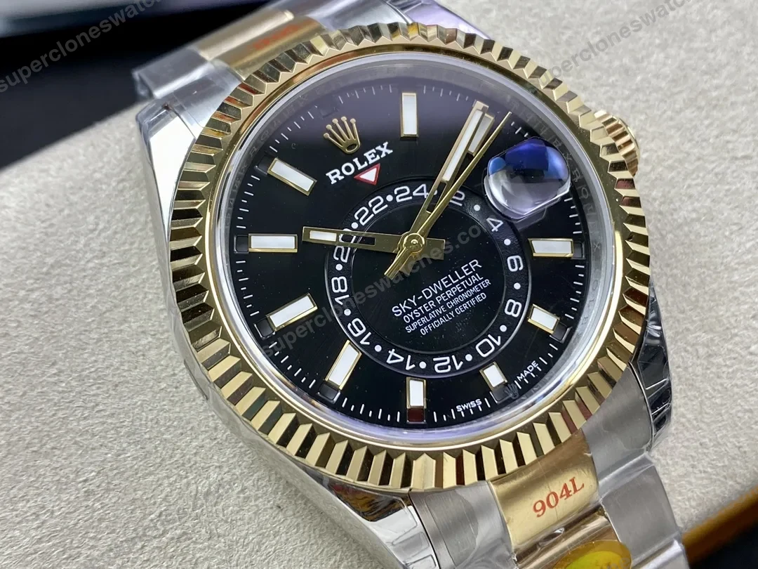 super-clone-rolex-sky-dweller-bright-black-dial-336933-oyster-view-3