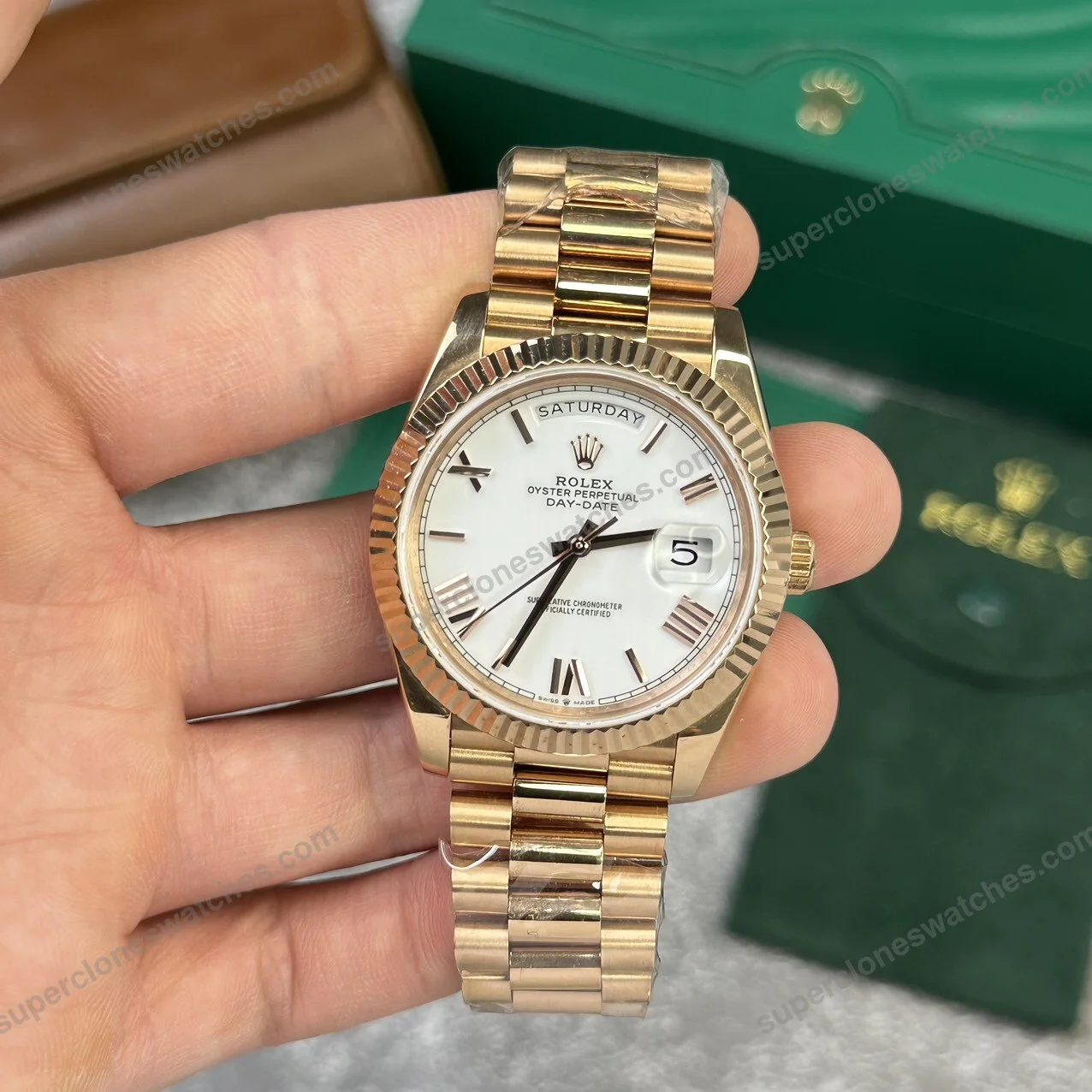 Super-Clone-Rolex-Day-Date-White-Dial-228238-0042-40-mm-2