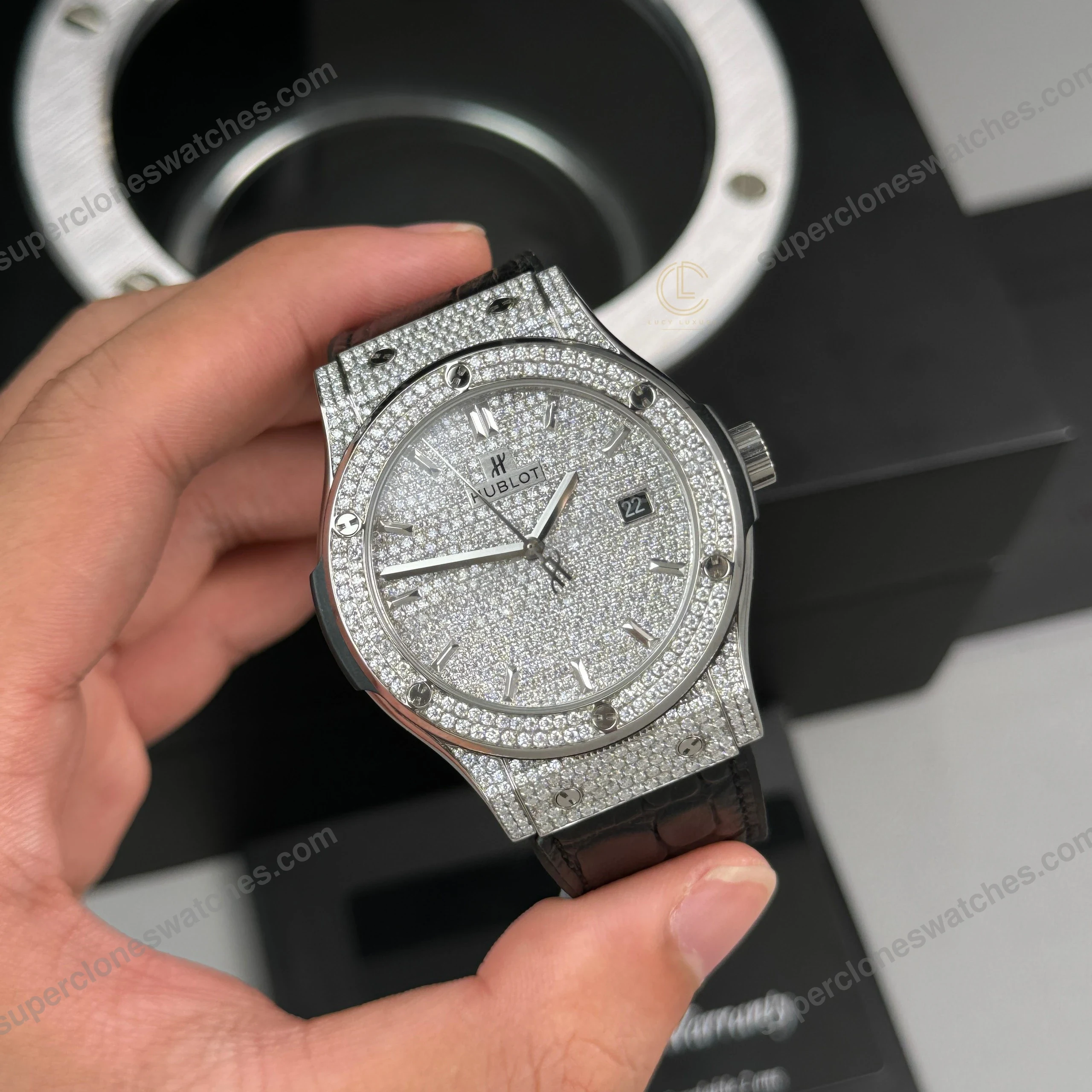 Super-Clone-Hublot-Classic-Fusion-Full-Diamonds-Moissanite-Pave-42mm-–-Customi-3