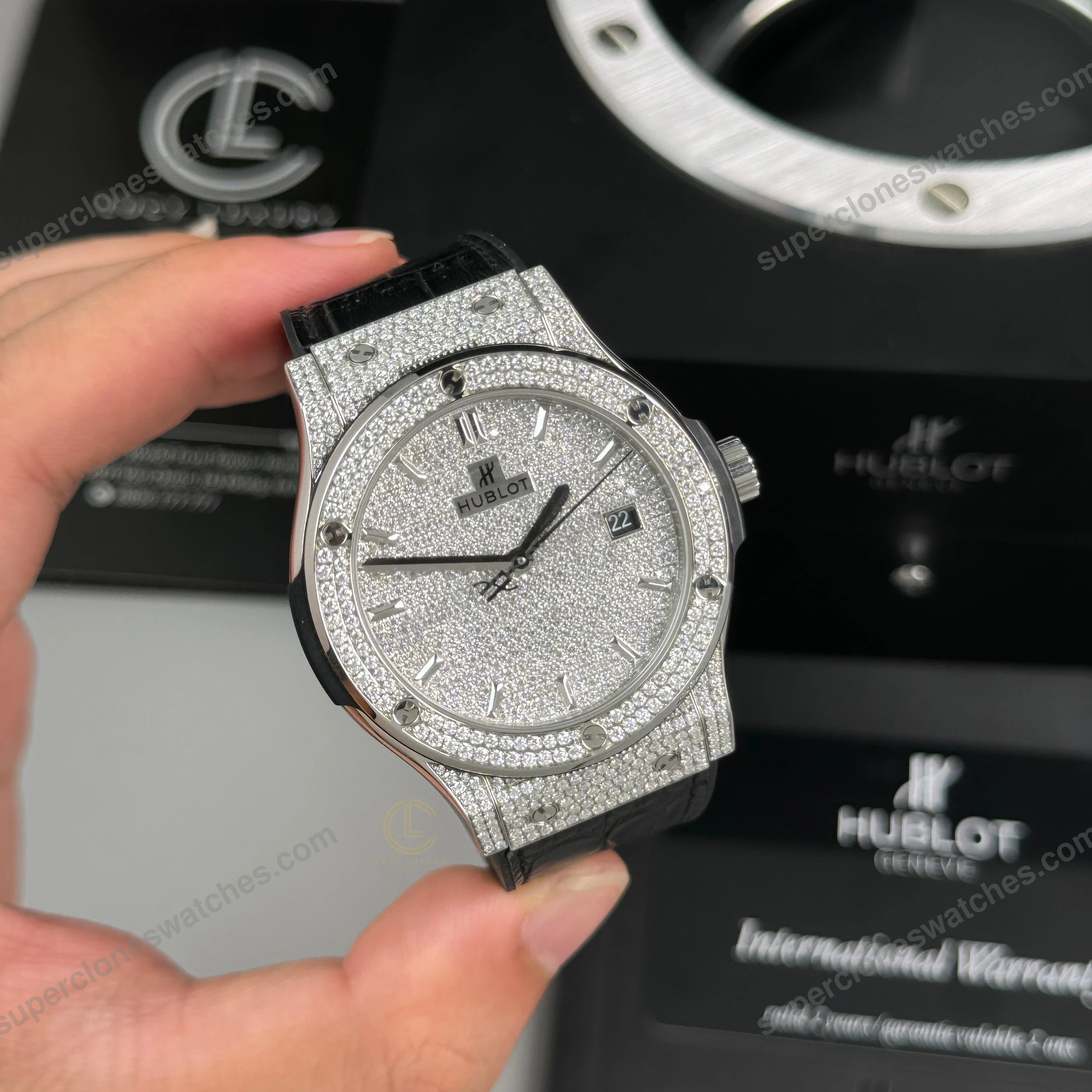 Super-Clone-Hublot-Classic-Fusion-Full-Diamonds-Moissanite-Pave-42mm-–-Customi-2