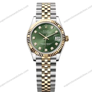 Super-Clone-Rolex-Datejust-Olive-Green-Diamond-Dial-278273-0030-31-mm-1