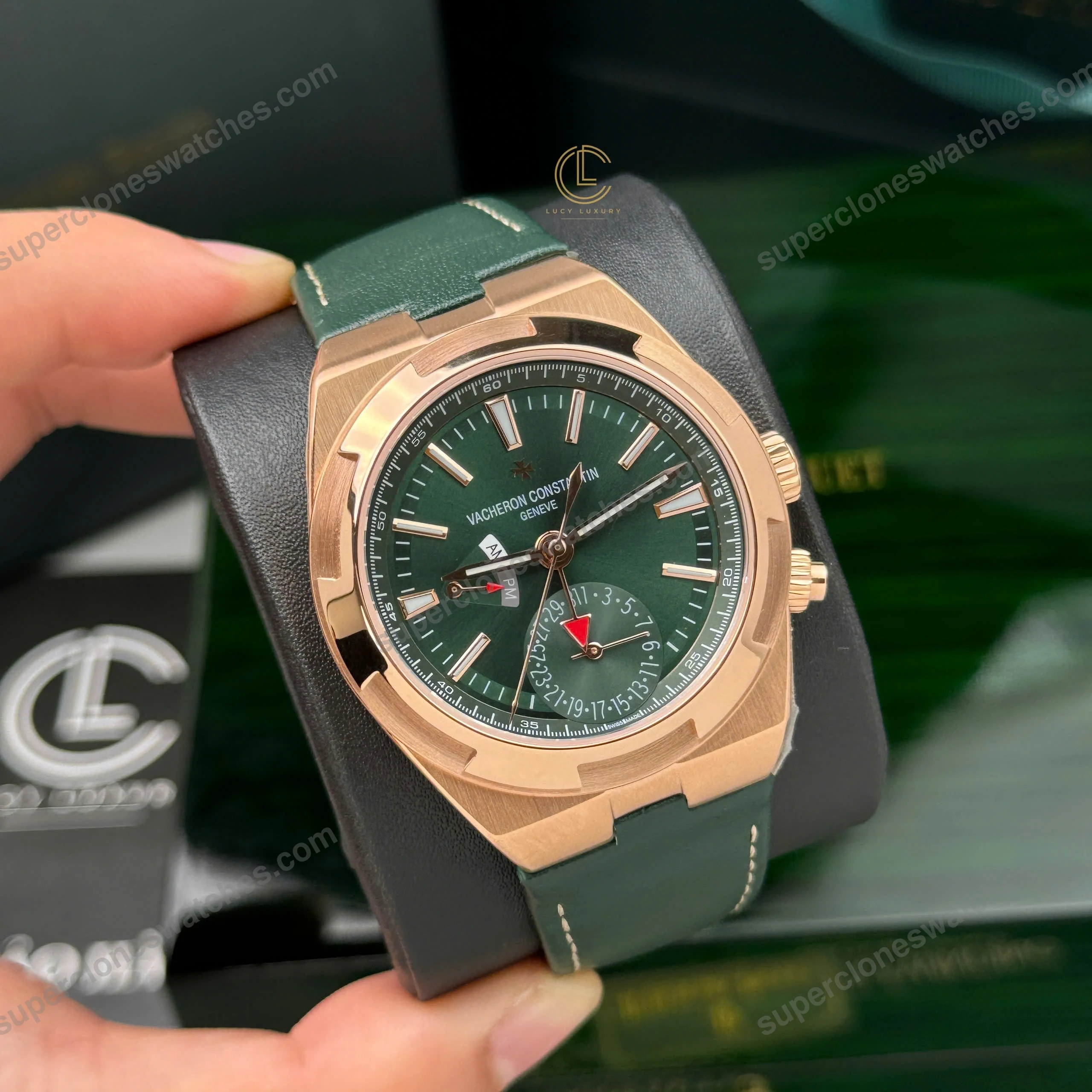 Super-Clone-Vacheron-Constantin-Overseas-Dual-Time-7900V-41mm-Green-Dial-Rose-Go-5