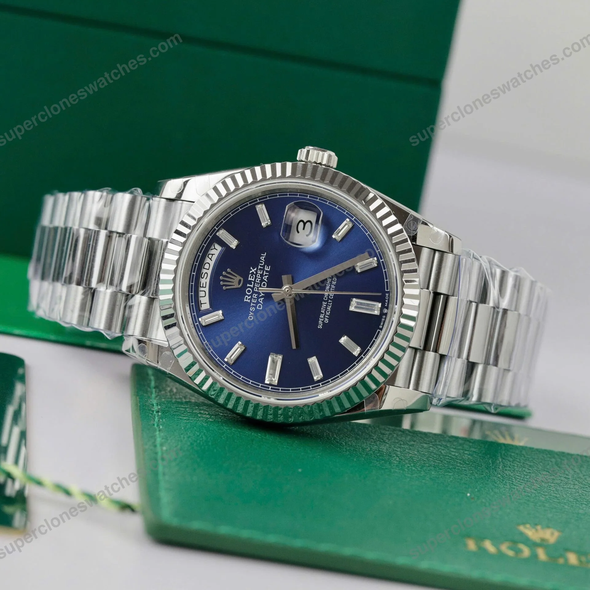Super-Clone-Rolex-Day-Date-Bright-Blue-Diamond-Dial-128239-0069-36-mm-3