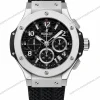 Super-Clone-Hublot-Big-Bang-Silver-Black-Carbon-Dial-Rubber-Strap