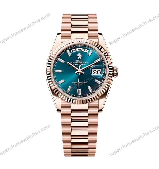 Super-Clone-Rolex-Day-Date-Blue-Green-Diamond-Dial-128235-0085-36-mm-1