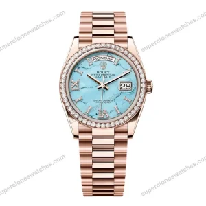 Super-Clone-Rolex-Day-Date-Turquoise-Diamond-Dial-128345rbr-0064-36-mm-1