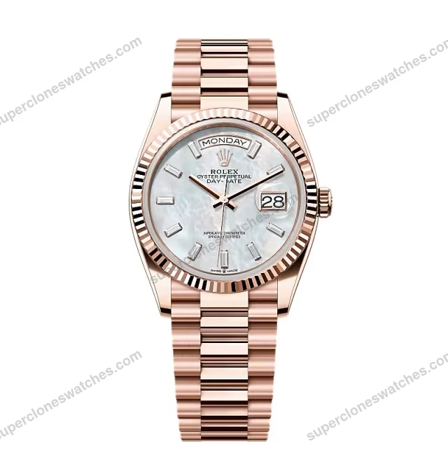 Super-Clone-Rolex-Day-Date-White-Mother-of-Pearl-Diamond-Dial-128235-0078-36-mm-1