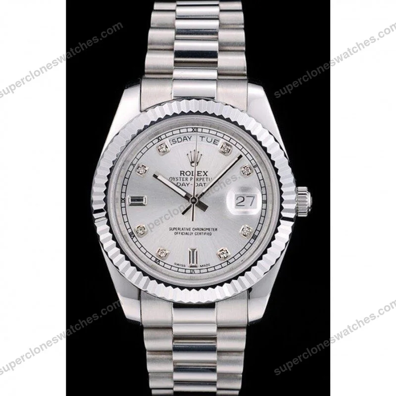 Super-Clone-Rolex-Day-Date-Silver-Dial-41995-40-mm-2
