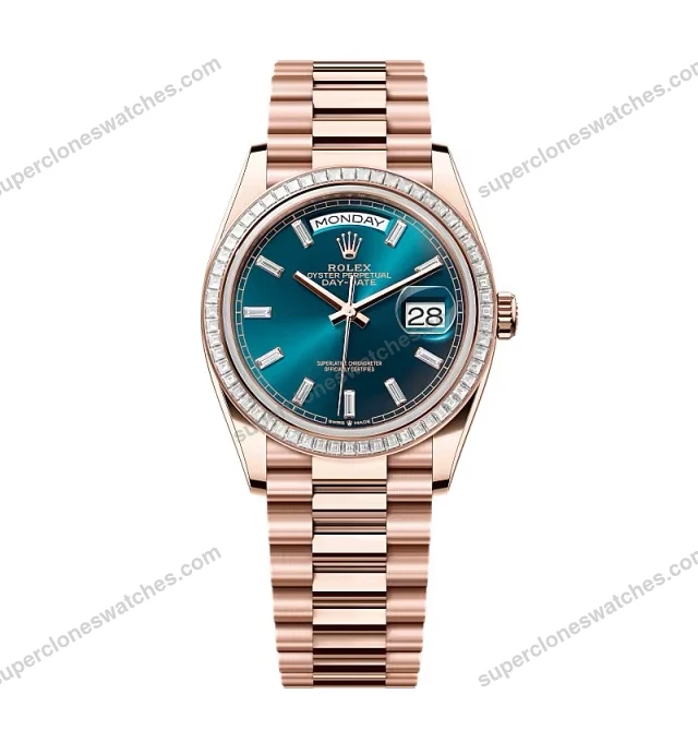 Super-Clone-Rolex-Day-Date-Blue-Green-Diamond-Dial-128395tbr-0032-36-mm-1
